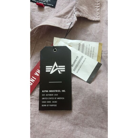 Men's Alpha Industries Pullover Long Sleeve Dusty Purple Size S - Picture 7 of 10